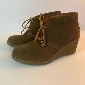 Sperry Stella Chukka Wedge Boots - Chestnut Brown Size 9.5